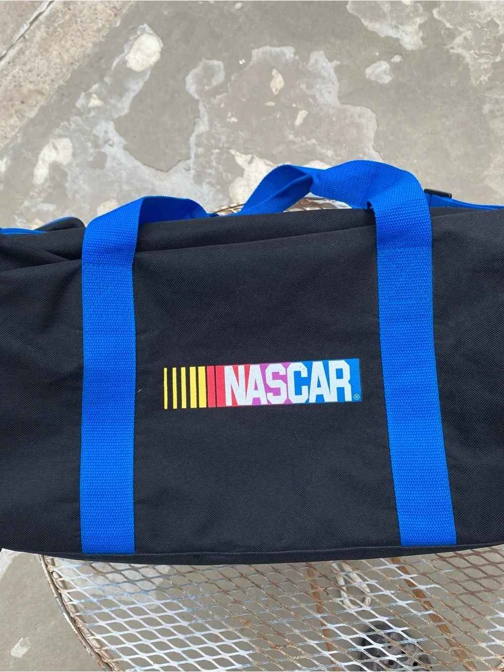 Vintage NASCAR MNBA Motorsports Large Black Gym Travel bag